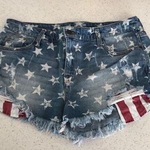 American Flag Cutoff Shorts